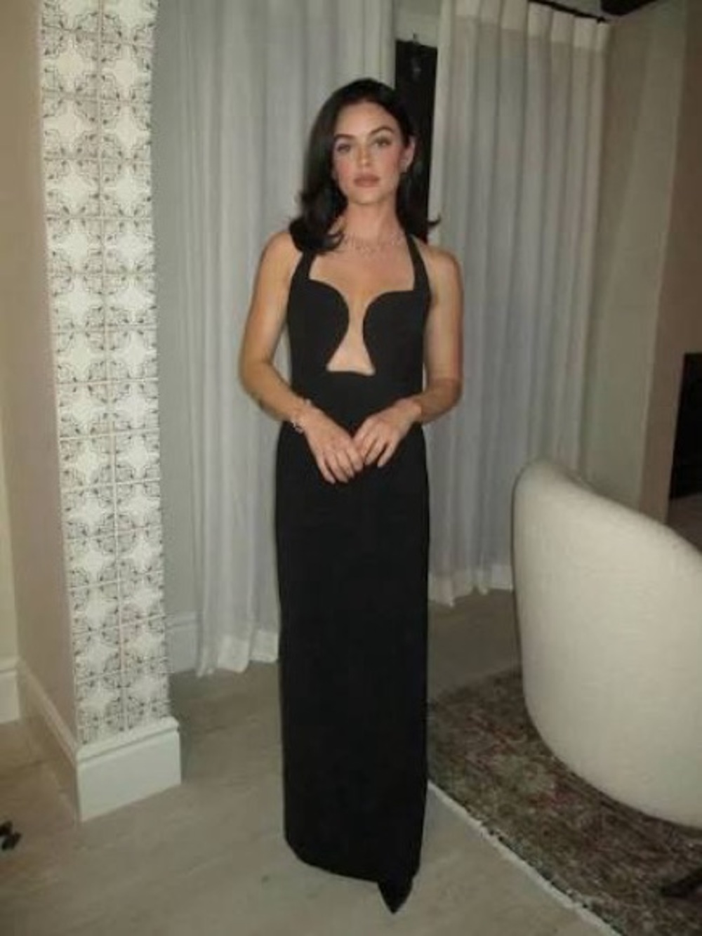 Kookai Black Halter Alto Maxi Dress with Front Cutout